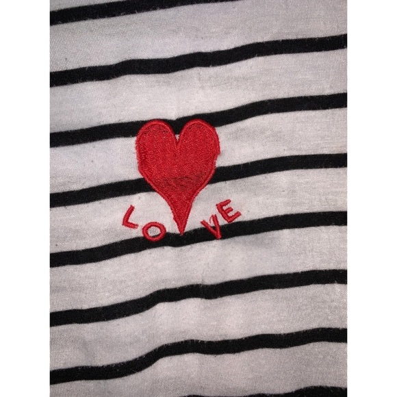 Papaya Embroidered Love BW Striped Tee - Picture 2 of 3